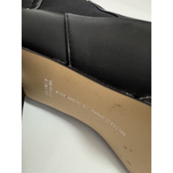 French Connection Penny Booties Size 8 Women's Faux Leather Black Block Heel - Picture 5 of 5